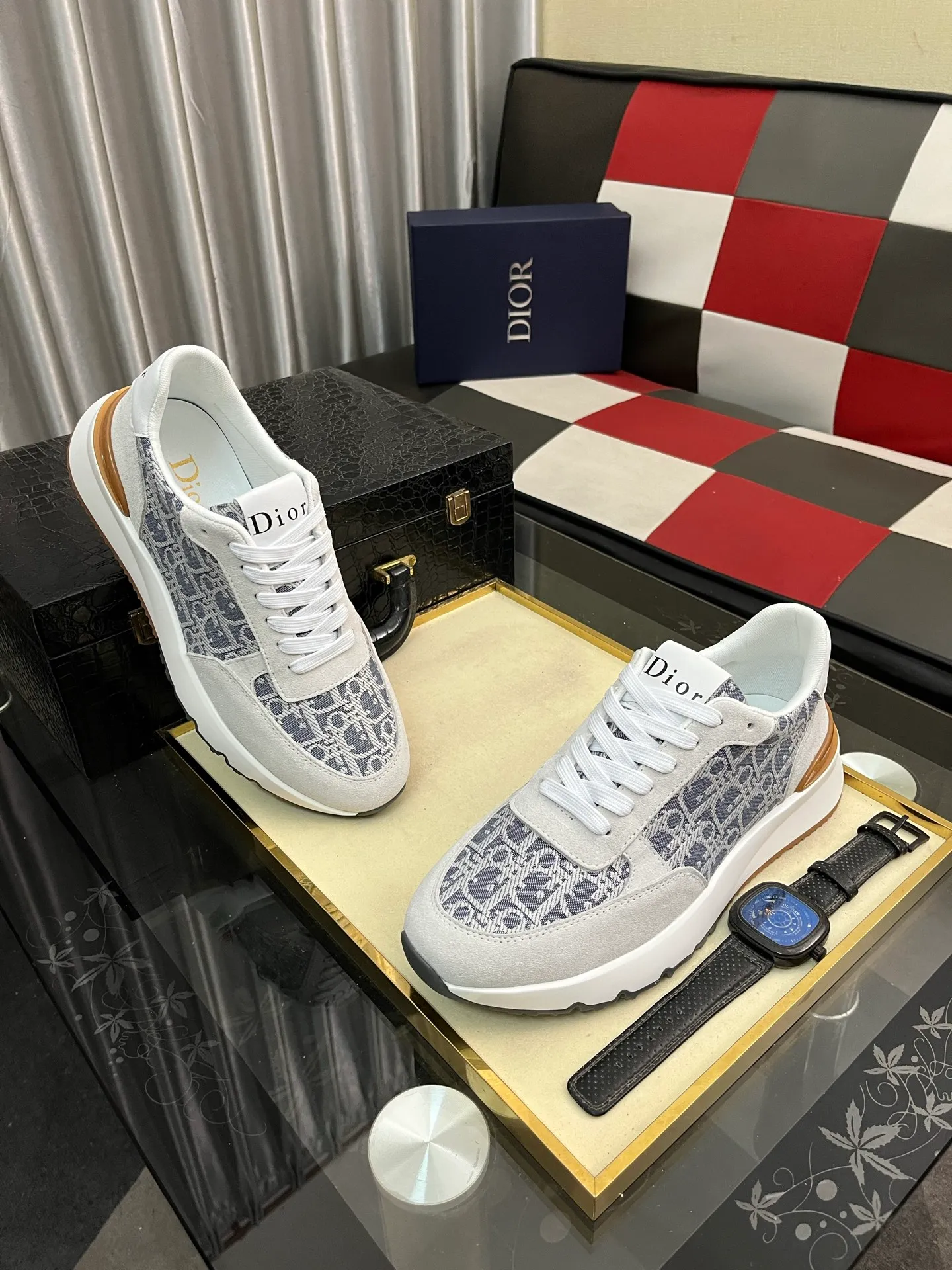 Men's shoes 💰438⌚️⌚️ [Dior] new casual shoes. Exclusive mold-making custom style, the fabric is imported from Italy, and the leather is breathable inside. Exclusively molded and customized outsole is wear-resistant. Counter-level version, perfect matching, on-shoe effect, and exquisite workmanship. Code number: 38-444️⃣Colors available